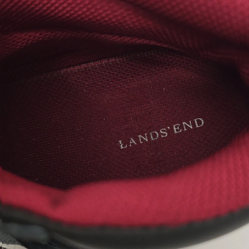 Lands' End Men's Hiking Boots Gray Black Red Size 8.5 D